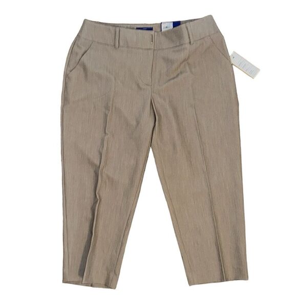 Apt 9 Torie Petite Capri Pants Slacks Mid Rise Taupe 10 Petite 10P NWT - Picture 2 of 5